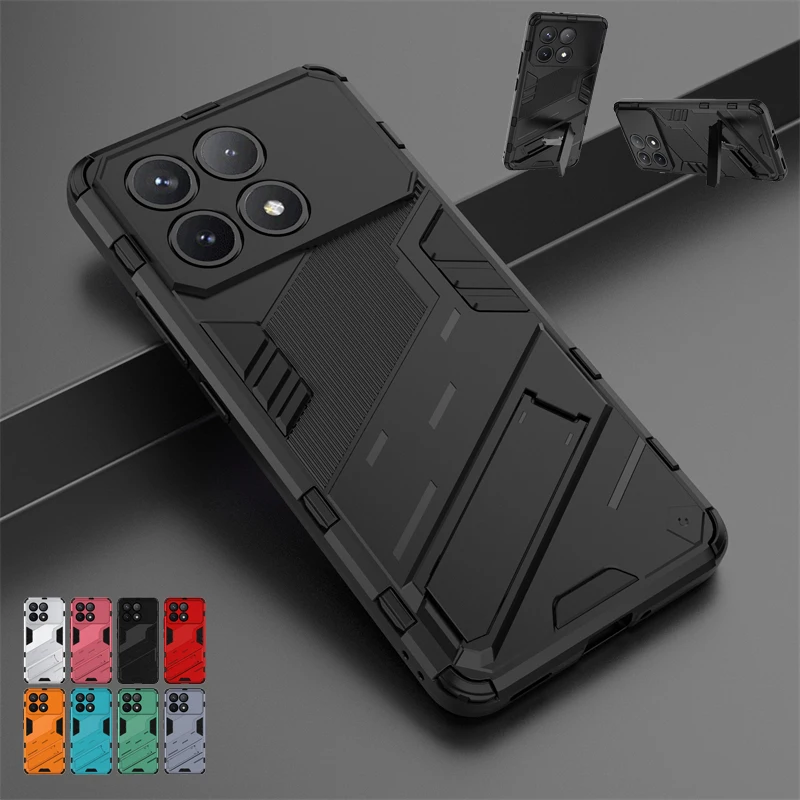 

For Xiaomi Poco F6 Pro Case Cover For Poco F6 Pro Capas Phone Back Bumper Kickstand Shockproof Holder Cover Poco F6 Pro Fundas