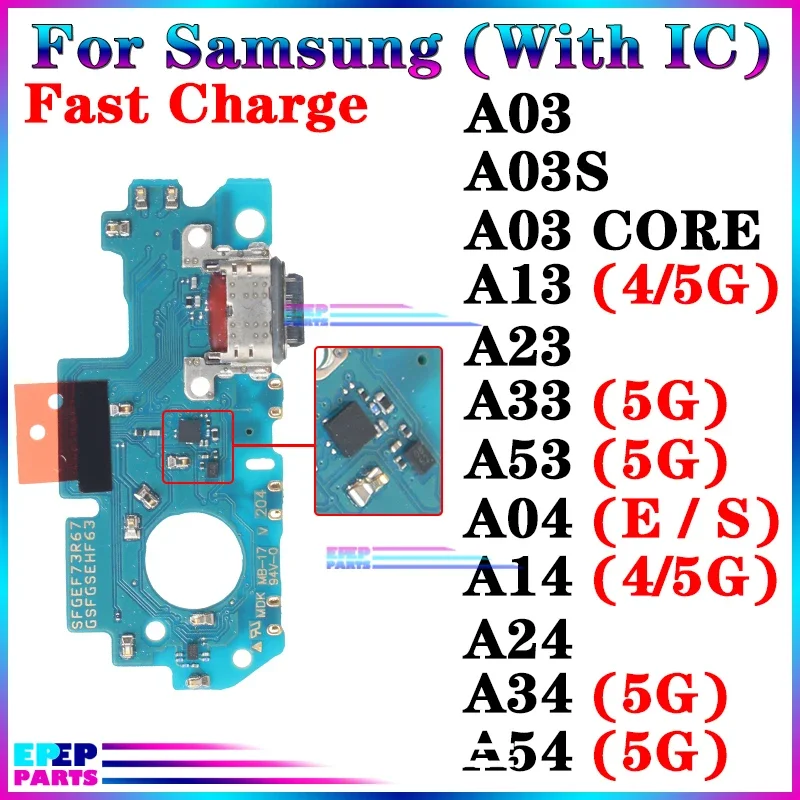 

USB Dock Connector Port For Samsung Galaxy A03 Core A03S A13 A23 A33 A53 A04E A04S A14 A24 A34 A54 4G 5G Fast Charging Board
