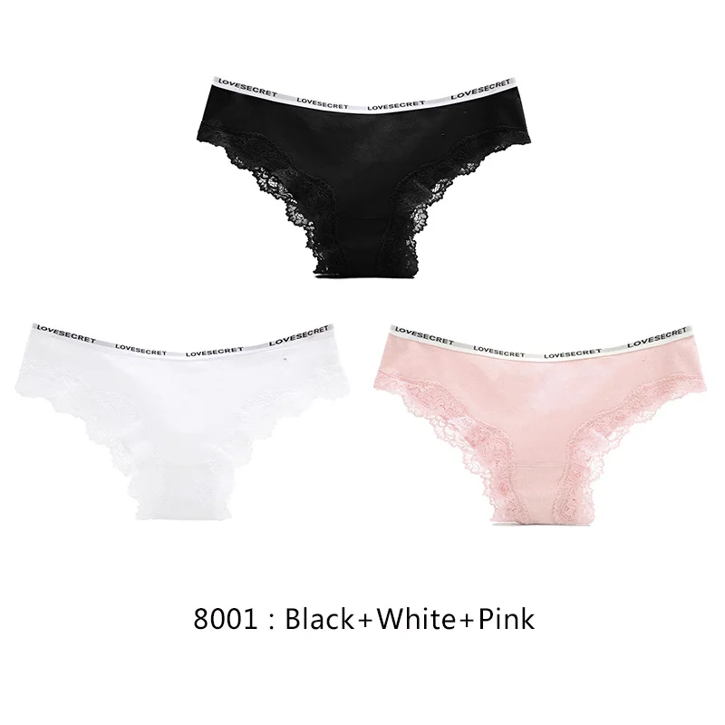 Sexy Girlssexy Lace Briefs 3-pack - Cotton Underwear For Women, Low-rise,  Breathable