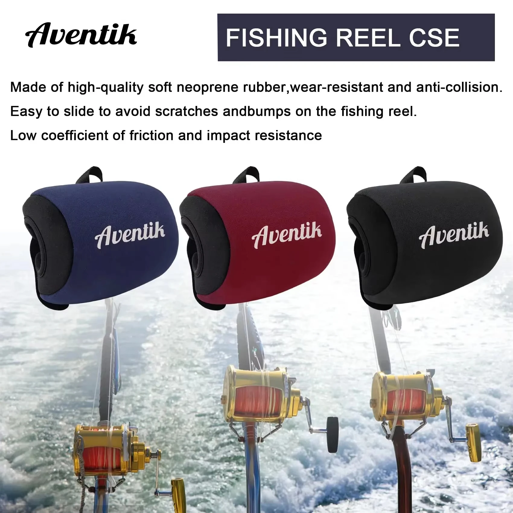 Housse néoprène Aventik pour moulinets de pêche casting et trolling - Protection souple durable