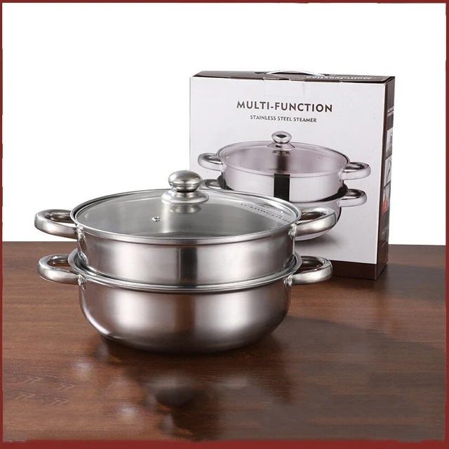 2-Tier Stainless Steel Steamer Multilayer Pot Cookware Pot With