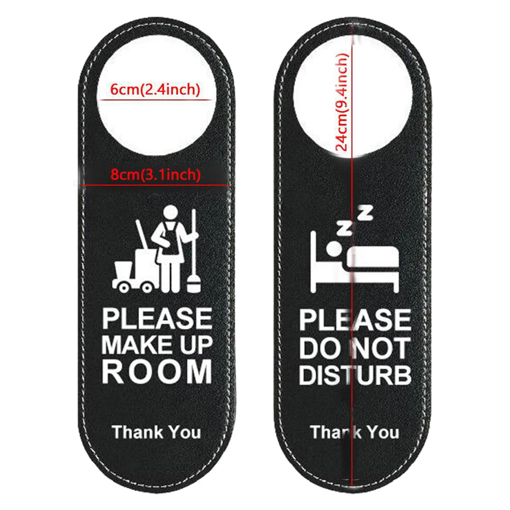 

Do Not Disturb Door Sign Leather Hanging Sign Shop Pendant Cleaning Double-sided Door Tags For Club Cafe Hotel