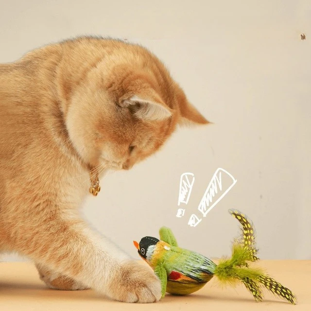 Indoor Interactive Birds Toy for Cat Chasing Teasing Toy Sounding Catnip Cat Teaser Toy Self-hilarity Wall Hanging Birds Cat Toy 6