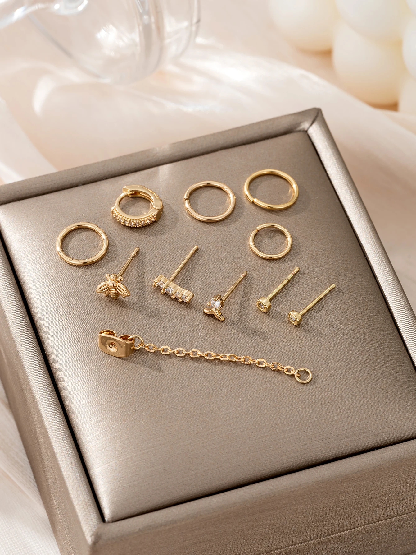 Minimalist earrings multiple ear sets for music festivals and daily jewelry