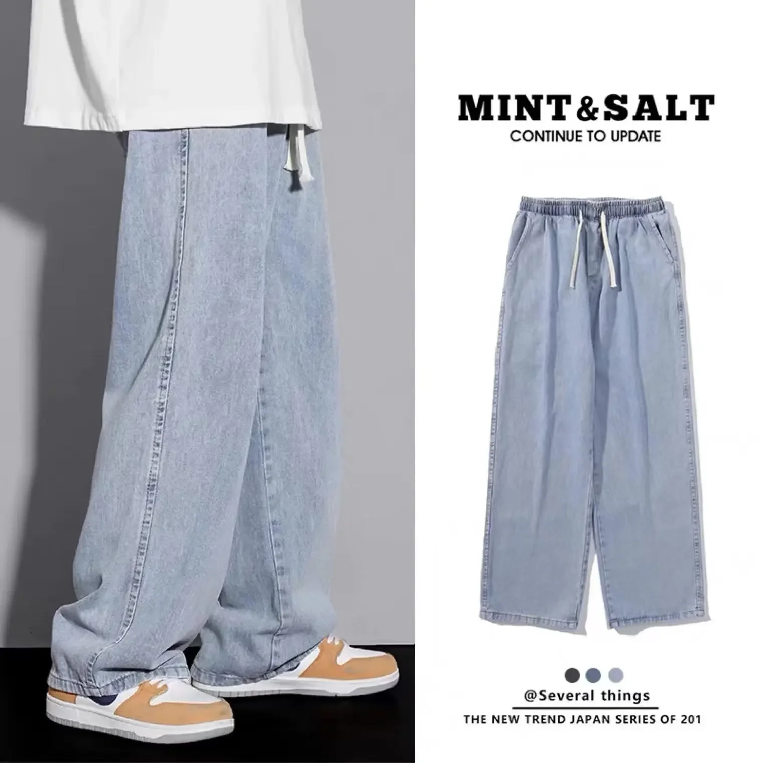 Men Jeans Mens Jeans Jeans Trousers Denim Trousers Elastic Jeans Washed Jeans Mens Casual Trousers Men's Straight-Leg Jeans Summer Thin Style Loose Fit Washing Casual Long Pants American Style Trendy Black Bell Bottoms