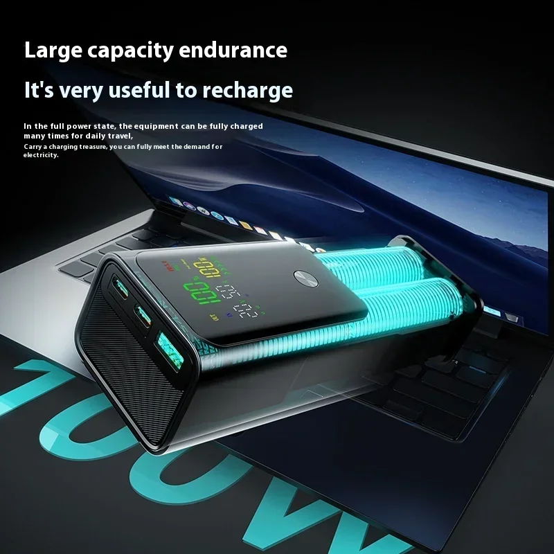 PD100W 30000mAh Large Capacity Power Bank Two-way Fast Charging Portable Powerbank Laptop External Spare Battery for Macbook 5