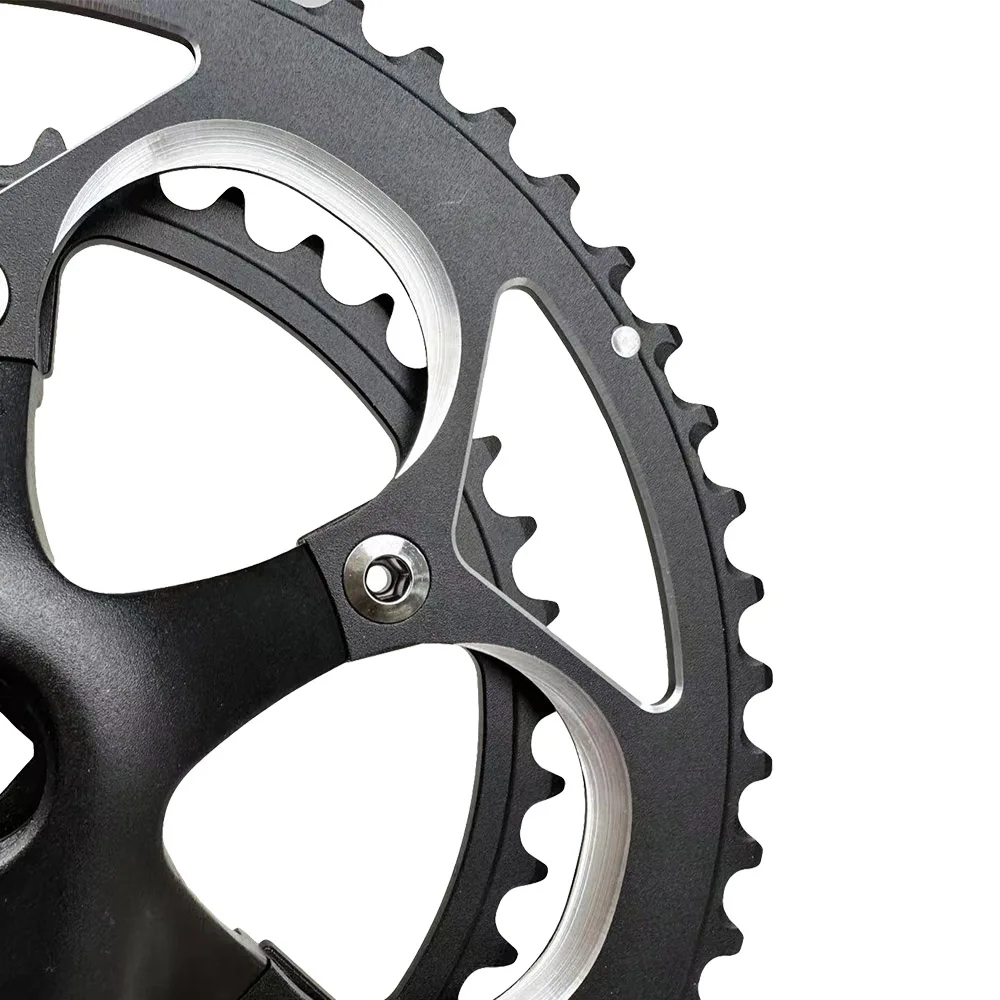 110BCD 5 Bolzen Kettenblatt 2X Rennrad Kettenblatt Doppelkurbel Set Kies Fahrrad Krone 34T 50T Kettenblatt 110mm Spur Fahrradteile – Detail 9