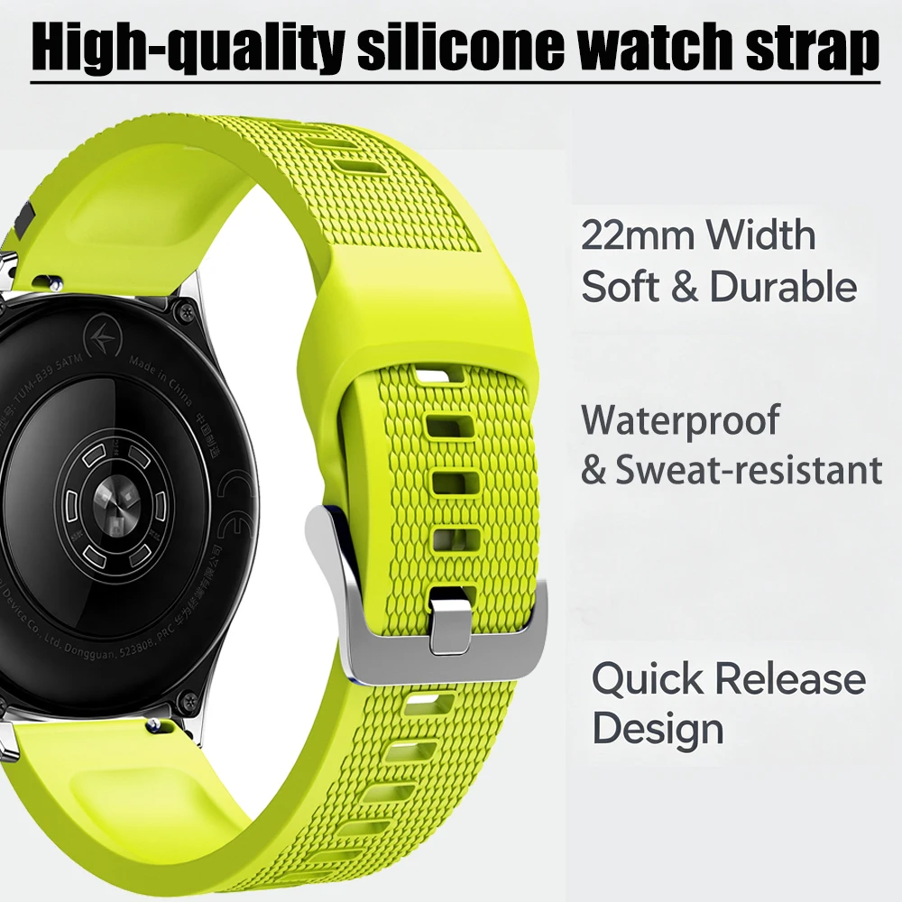 Silicone Sport Bracelet - 22mm Watch Strap
