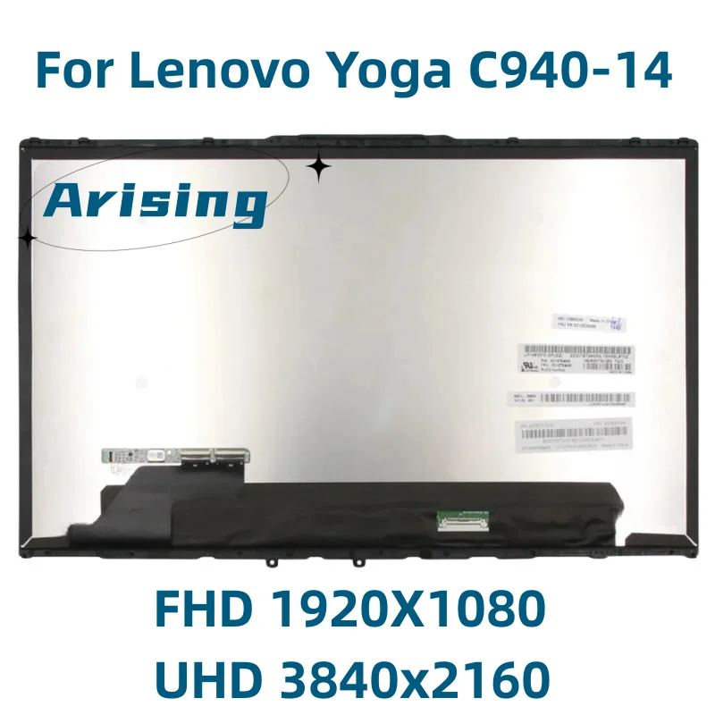 

14.0" LCD Touch Display For Lenovo Yoga C940-14 C940-14IIL 81Q9 FHD UHD 4k Screen Assembly 5D10S39596 5D10S39595 ideapad Panel