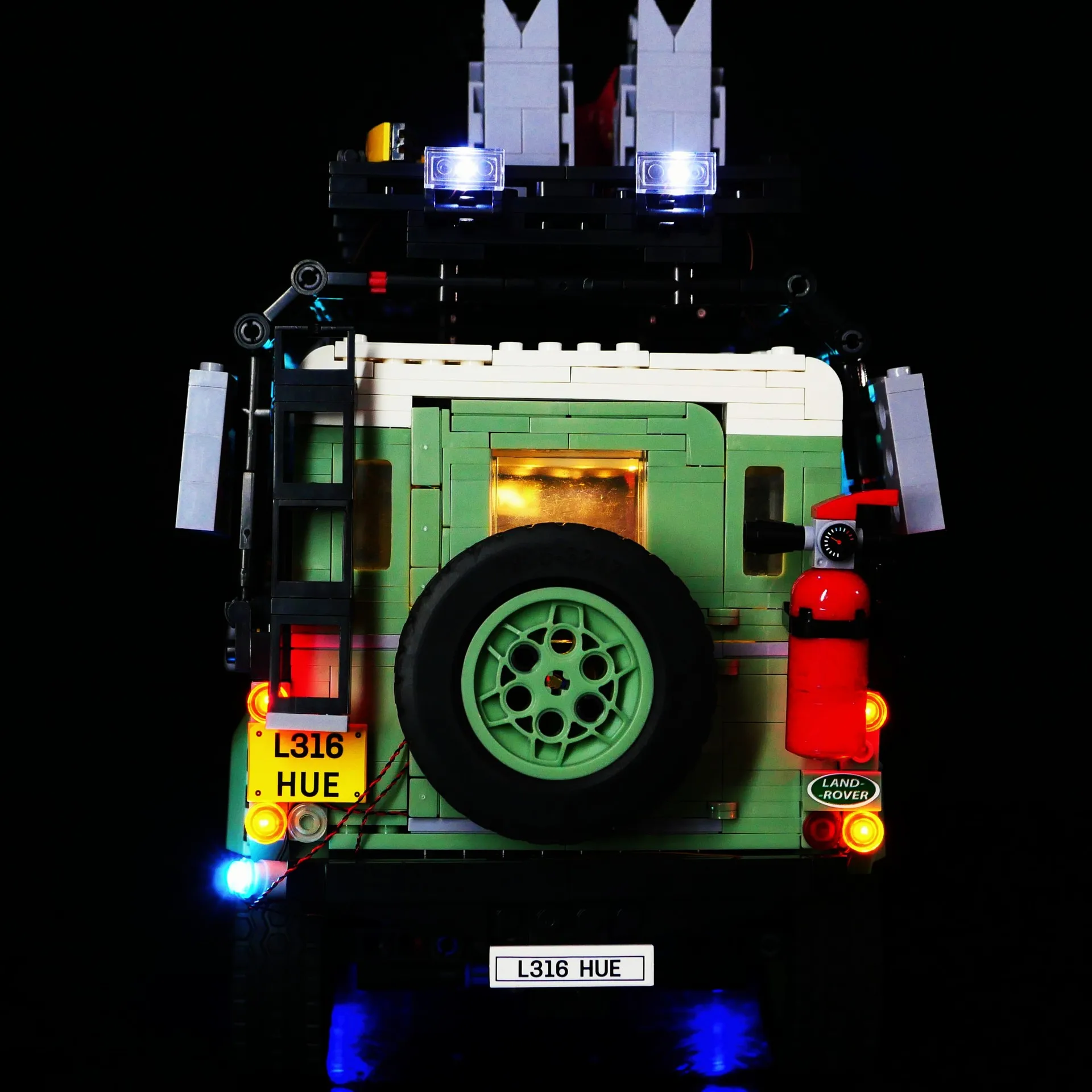 Defender 90 Lego Technic Land Rover Lights YEABRICKS LED Lighting