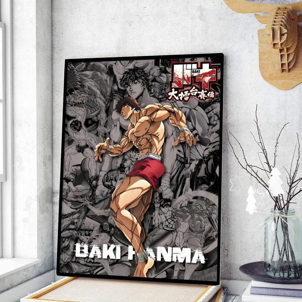 Anime Stickers Poster Prints Anime Poster Vintage Posters DIY Poster Sticker Japanese Anime Baki Hanma Comics Whitepaper Sticky Posters Wall Sticker DIY Living Room Bar Cafe Vintage Posters Decorative Wall
