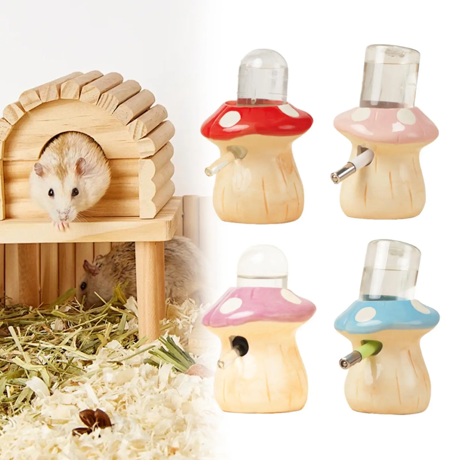 Mushroom Ceramic Hamster Water Bottle 4