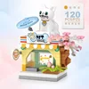 NEW Restaurant Dessert Coffee Pet Fruit Store Street View Food House Building Blocks Kit Girls Bricks Model Kids Toy Children 4