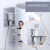 Hair Dryer Holder Blower Organizer Adhesive Wall Mounted Nail Free No Drilling Stainless Steel Spiral Stand Storage For Bathroom 4