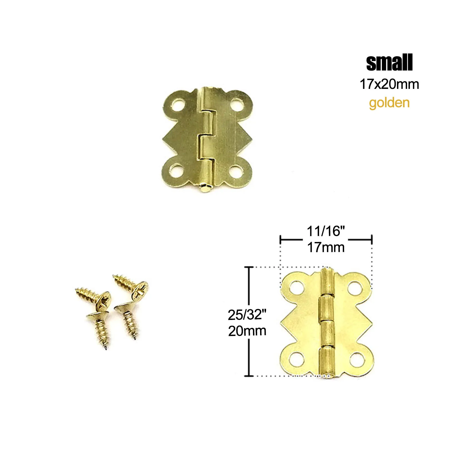 12 stücke Eisen Kleine Große Schmetterling Form Goldene Bronze Schmuck Truhe Geschenk Holz Musik Box Wein Fall Puppenhaus Schrank Tür scharnier – Detail 11