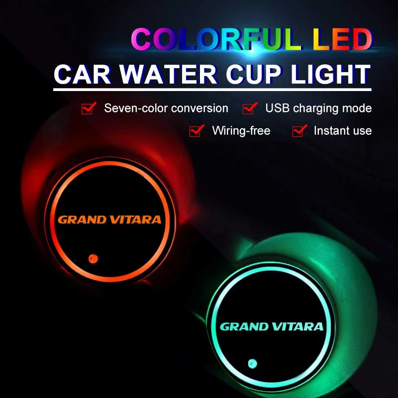 Multicolor LED Car Coaster for Suzuki GRAND VITARA Customized Car Water