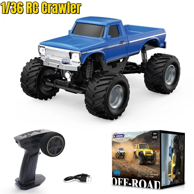 1/36 4WD RC Crawler Remote Control Crawler Off-Road Vehicle Lights 2.4Ghz Toy Model Birthday Gifts 4