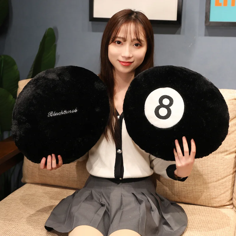 Nice Simulation Billiards 8 Ball Plush Pillow Stuffed Soft Toy Eight Pool Players Home Decor Indoor Sport Creative Gift