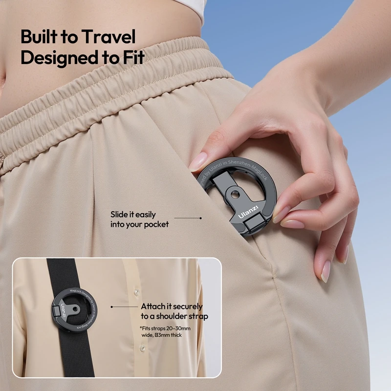 Ulanzi MA02 MagLock Dual Magnetic Phone Stand Slim Foldable Design with Universal 1/4" Mount for Gym Refrigerator Selfie Stick