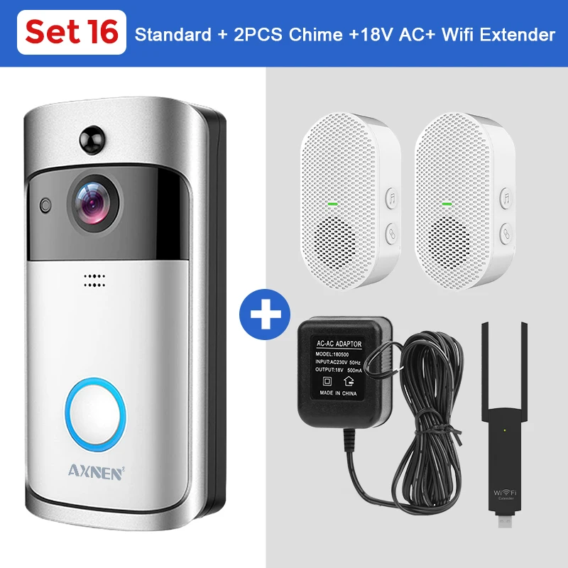 wireless intercom with camera V5 Wireless Doorbell WiFi Outdoor HD Camera IR Alarm Security Door Bell Night Vision Video Intercom For Home Monitor Door Phone apartment intercom system with door release Door Intercom Systems