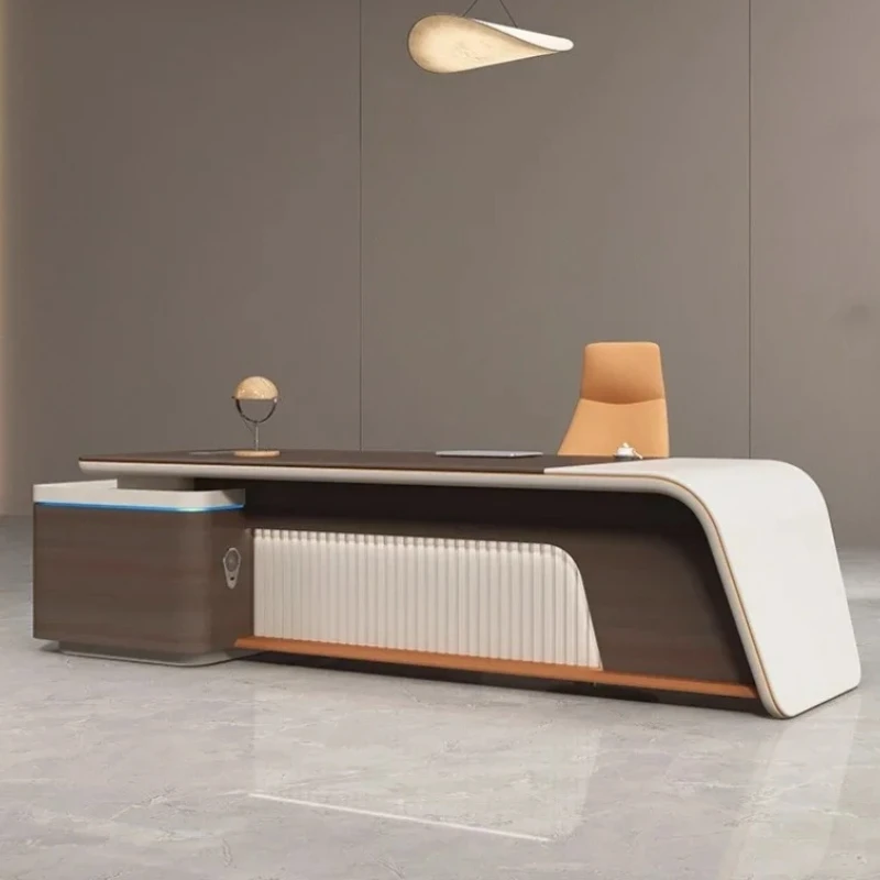 Scrivania Direzionale Moderna di Lusso per Casa, Scrivania da Ufficio a L con Cassetti in Offerta, Scrivania per Computer con Spazio di Archiviazione e Organizzatore per Scrivania - immagine 2