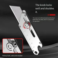 Duty Industrial Utility Knife Compact Stainless Steel Craft Cutter with Bottle Opener SK5 Blades, for DIY Professional Use 5