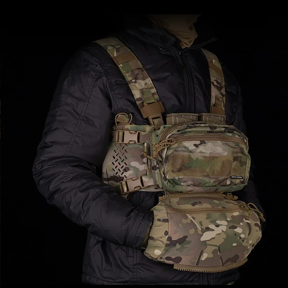 Hunting Vest Tactical Hand Warmer Drop Pouch Waist Bag Plate