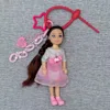 Princess Doll Pendant Keychain Backpack Hanging DIY Change Clothes Bag Charm Car Key Ring Bag Decor for Barbie Doll Accessories 4