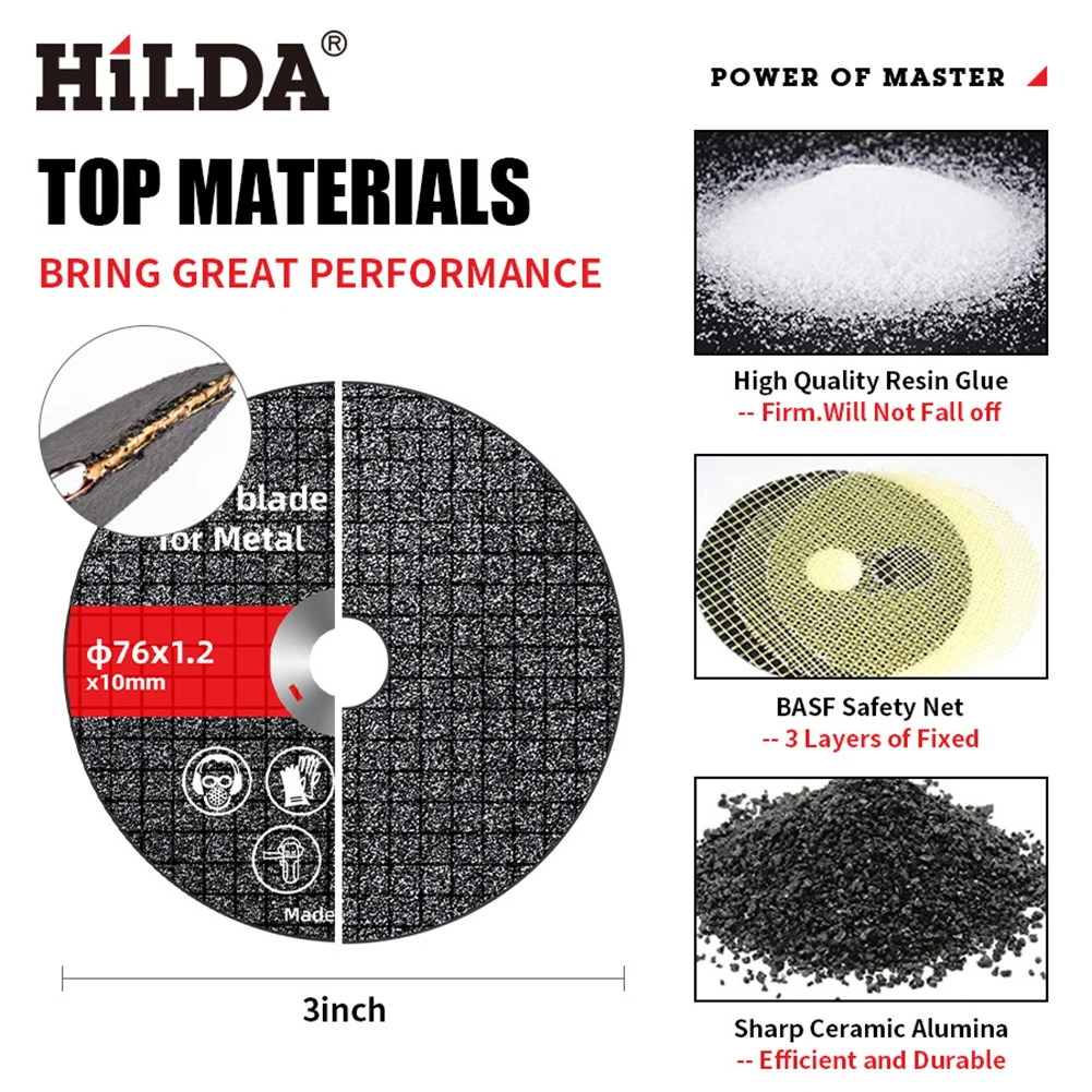 1-10PCS 76mm Cutting Disc Circular Resin Saw Blade Angle Grinder Grinding Disc for Metal Wood Iron Steel Bar Cutting Accessories