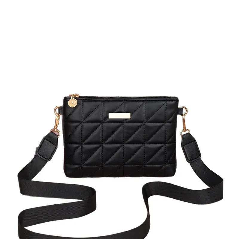 2025 New Triangular Embroidery Square Handbag For Women, Fashionable And Versatile Chain Clutch, Trendy Style