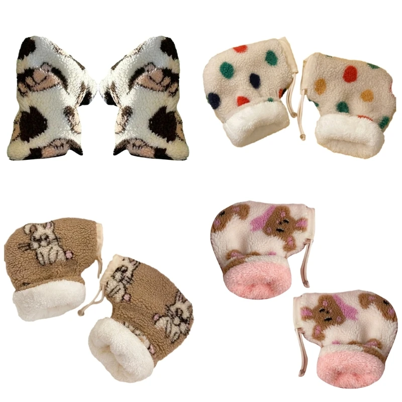 Kids Stroller Hand Muffs Windproof Cartoon Pattern Outdoor Sports Mittens Scooter Accessory Winter