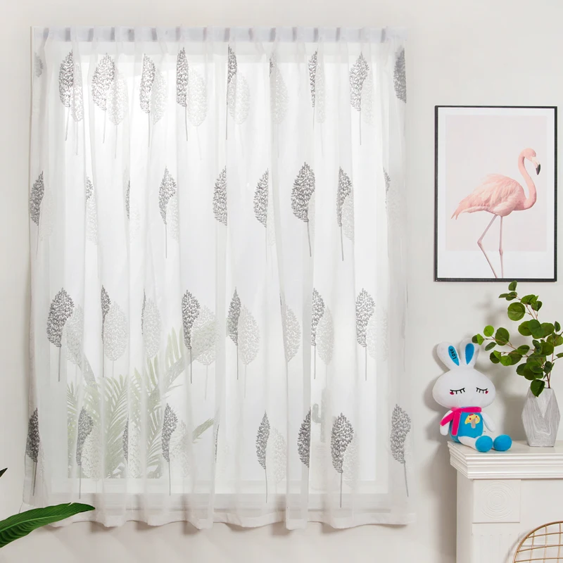 Yaapeet Punch Free Semi Sheer Curtains Velcro Self Adhesive Voile