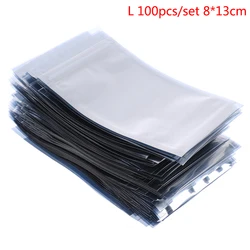 Antistatic Resealable Ziplock Storage Bags - 100 Pack, Multiple Sizes (8x13cm)
