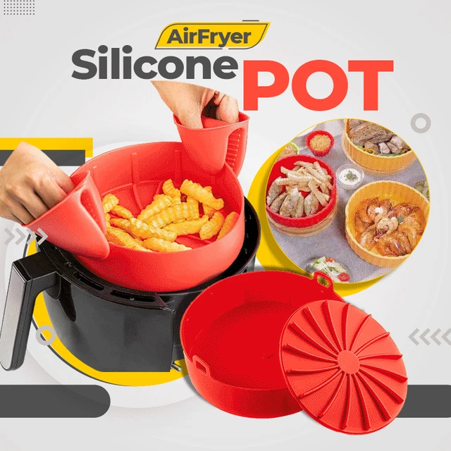 Dropship 1/2pcs Air Fryer Silicone Pot; Reusable Air Fryer Liners