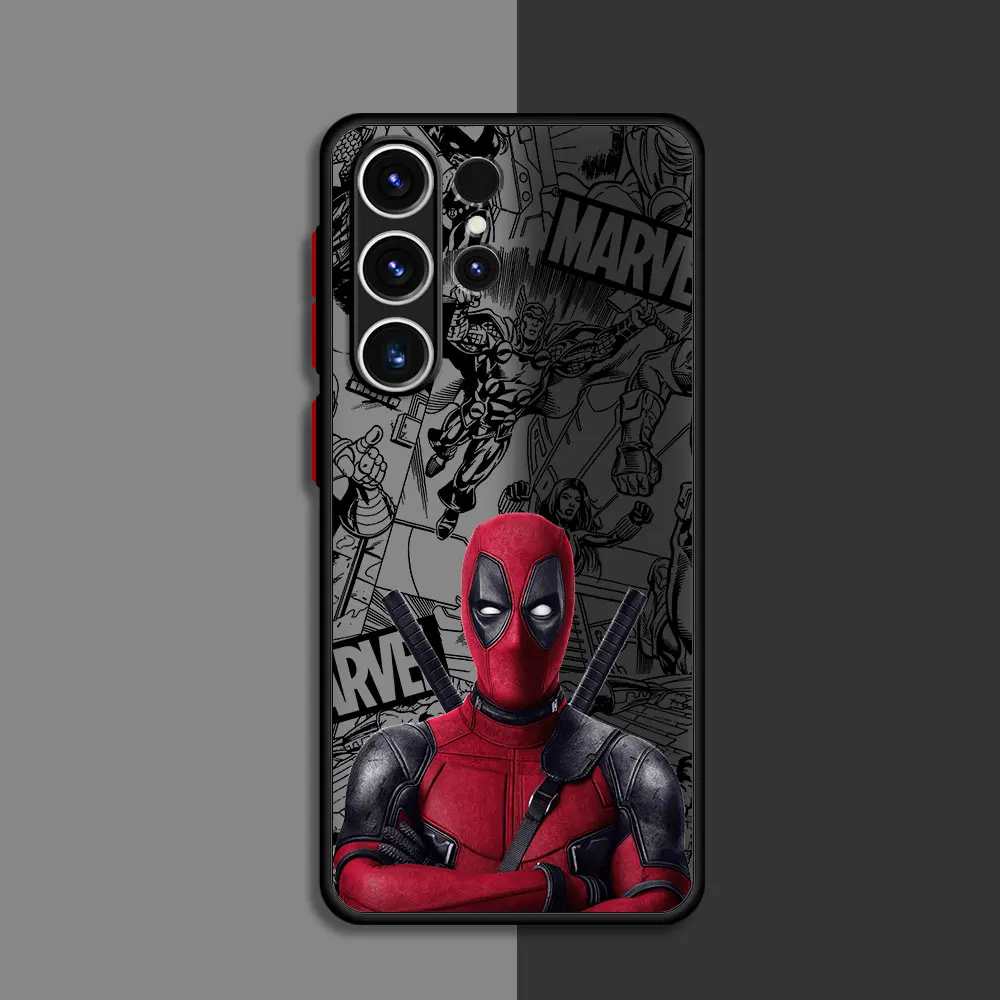 thumbnail image 1 of Luxury Marvel Deadpool Cover Coque Hard PC Phone Case for Samsung Galaxy S23 FE S9 S24 Plus S22 S23 Ultra S20 FE S10 Plus S21, 1 of 5