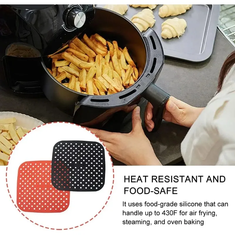 Reusable Air Fryer Silicone Mat Non-stick Baking Mat Pastry Tools Bakeware Oil Mats Cake Grilled Saucer Kitchen Accessories