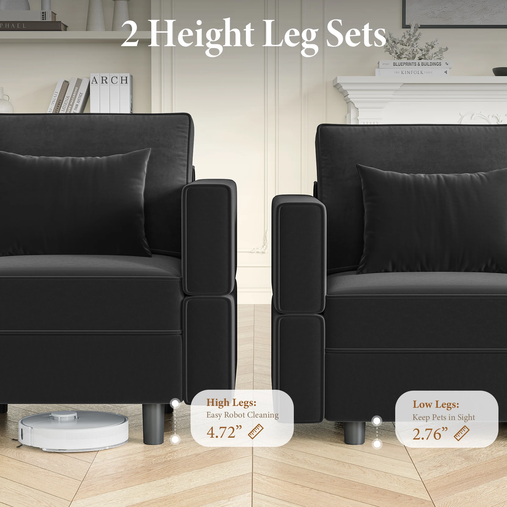 Velvet Modular Sleeper Sofa 4