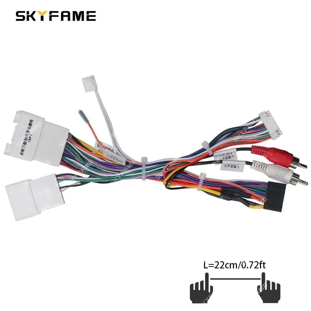 SKYFAME 16Pin Car Wiring Harness Adapter Canbus Box Decoder For Mitsubishi Pajero V97 V73 V60 Outlander Android Power Cable
