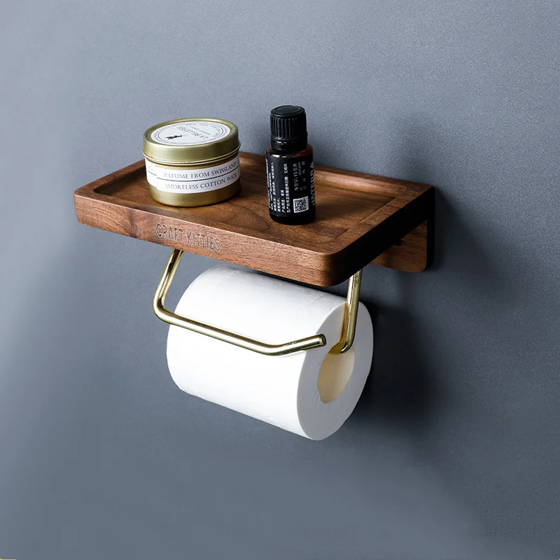 Wooden wall mounted paper towel holder Roll paper retro vertical paper  towel holder Convenient toilet Nordic holder - AliExpress