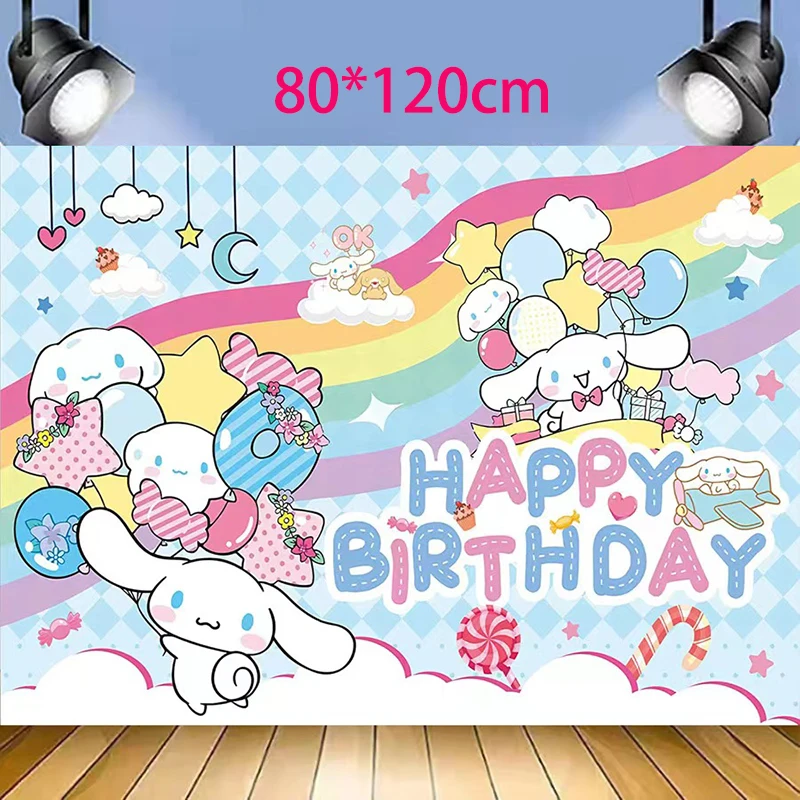 Cinnamoroll Dog Theme Birthday Party Decoration Tableware Balloon Backdrop Cake Topper Birthday Party Supplies Baby Shower images - 6