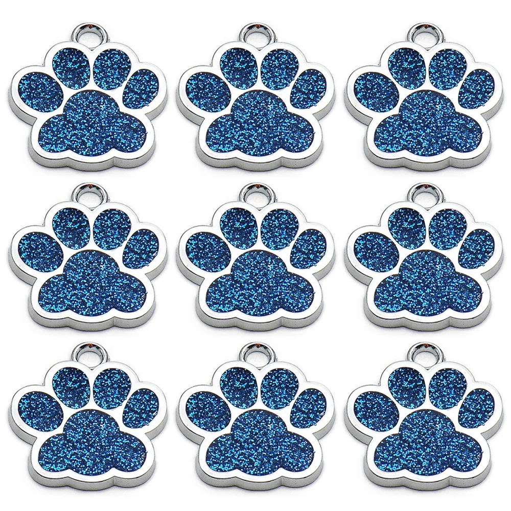 Paw Blank Decoration Dog Pet Id Tags Anti-loss Plate Alloy Lable Personalized Keryrings Accessories 20Pcs pet id tags,dog collar tags,pet id medal pendant,id tag keychain,id tag holder,military dog tags