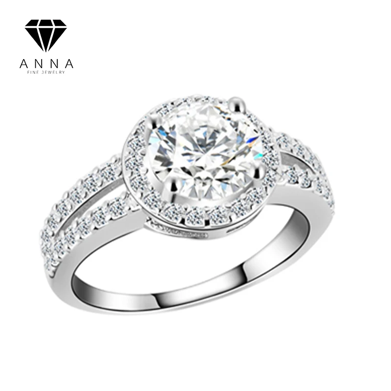 

Luxury 2CT Round Cut High Carbon Diamond Ring 100% 925 Sterling Silver Platinum Plated Wedding Fine Jewelry Engagement Banquet
