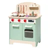 Robud Wooden Play Kitchen Realistic Toddler Kitchen Set Wood Chef Pretend Kids Kitchen Playset Toy Kitchen for Boys Girls Green 1