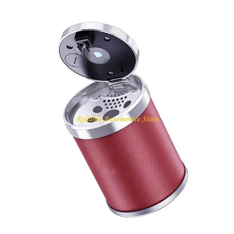 M68B Creative Metal Car Ashtray 뚜껑 및 내장 자동차 내부 연기가 자욱한 냄새 예방 및 야간 사용