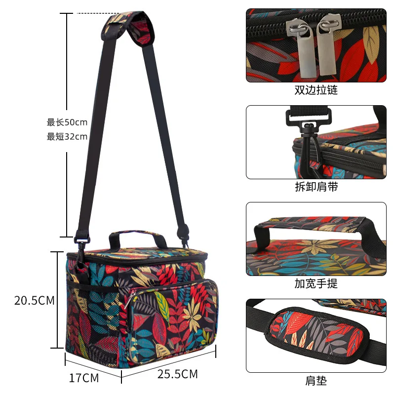 Thermal Food Bag Portable Cooler Bag Food Thermal Lunch Bag Waterproof Travel Insulated Picnic Box Camping BBQ Family Outdoor Activities