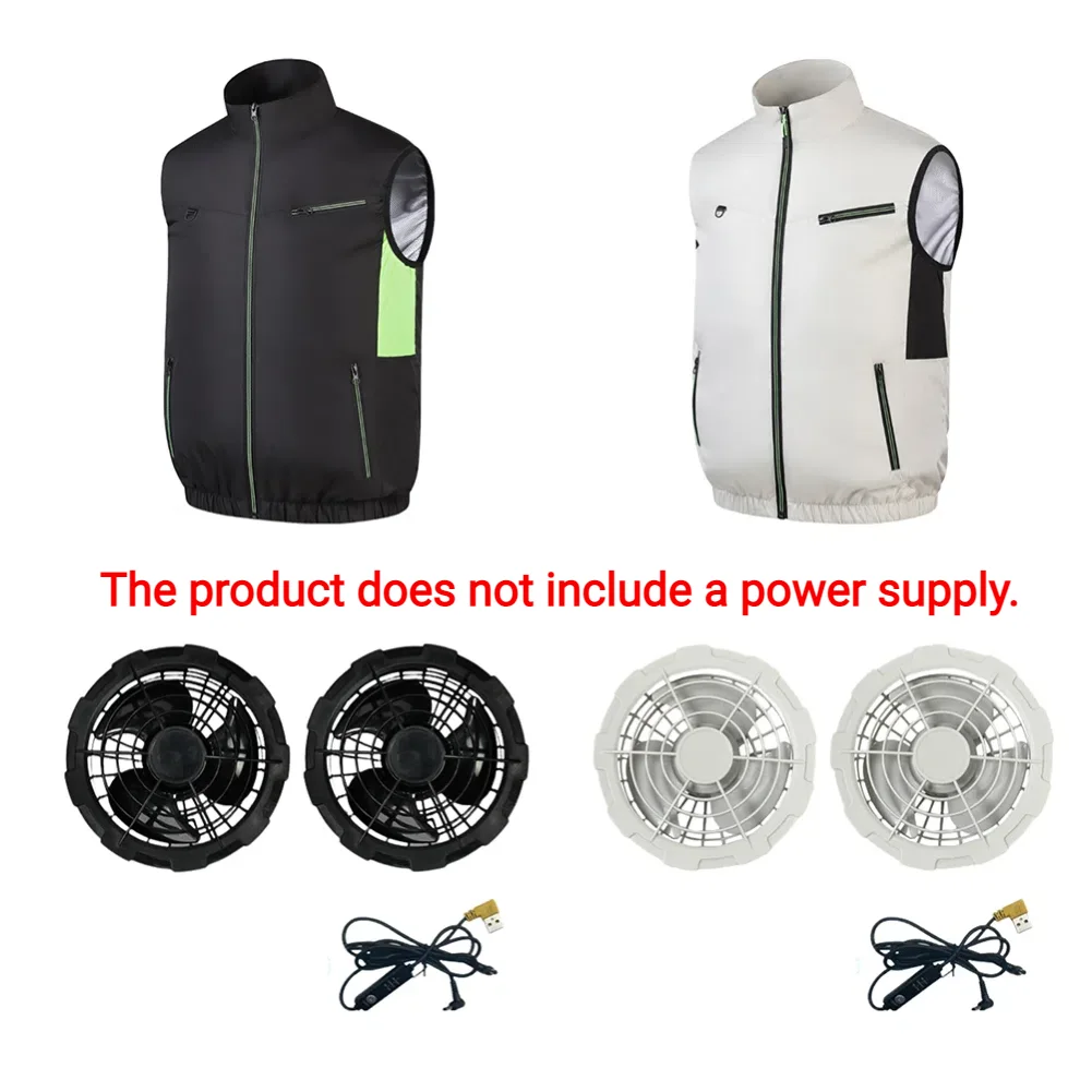 2024 Cooling Vest Ice Fan Vest Heat Resistant Sleeveless Workwear Breathable Wearable Cooling Fan Vest for Hot Weather Work