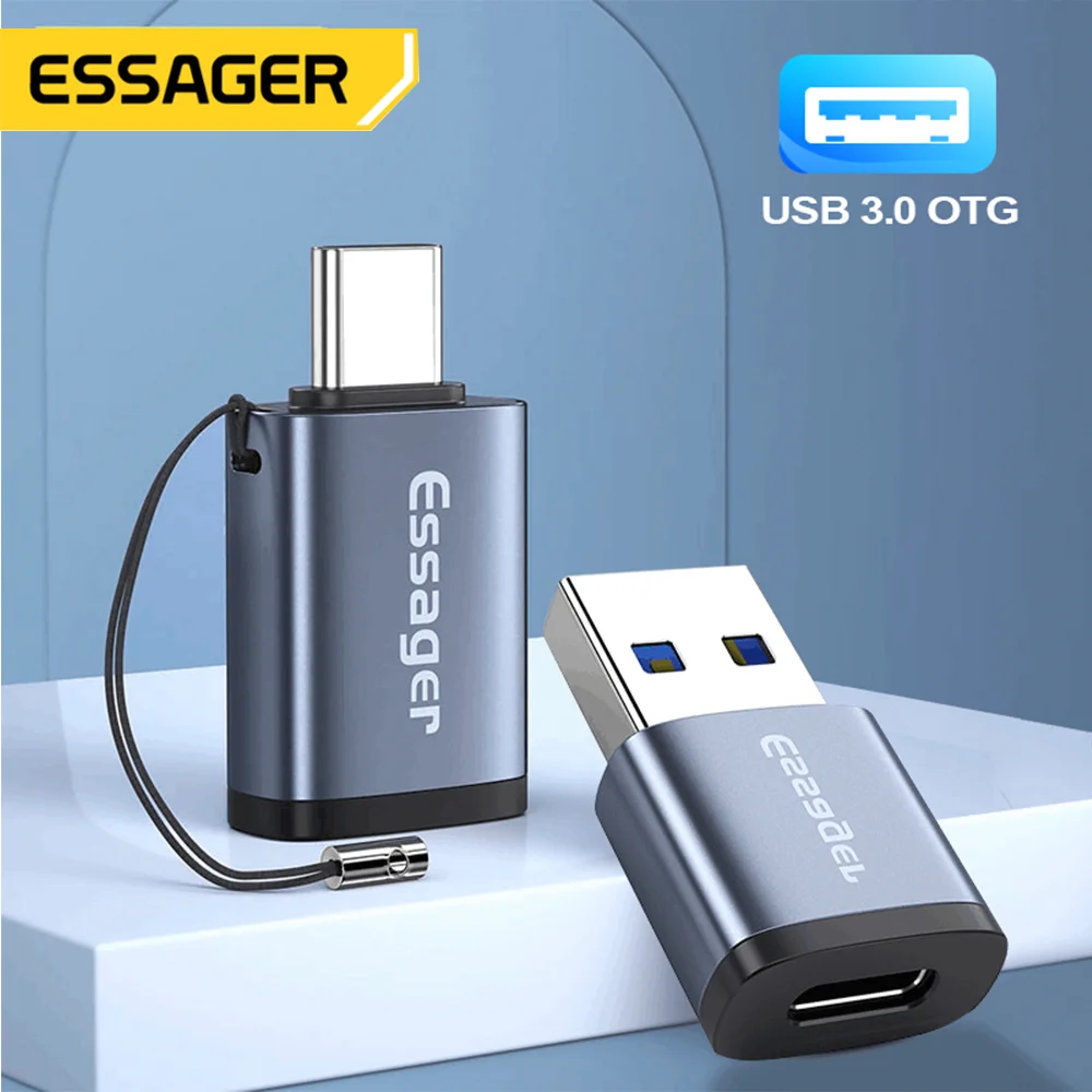 Essager USB 3.0 type-c OTG adaptér typ C USB C pánský na USB ženské konvertor pro macbook Xiaomi Samsung S20 USBC OTG konektor