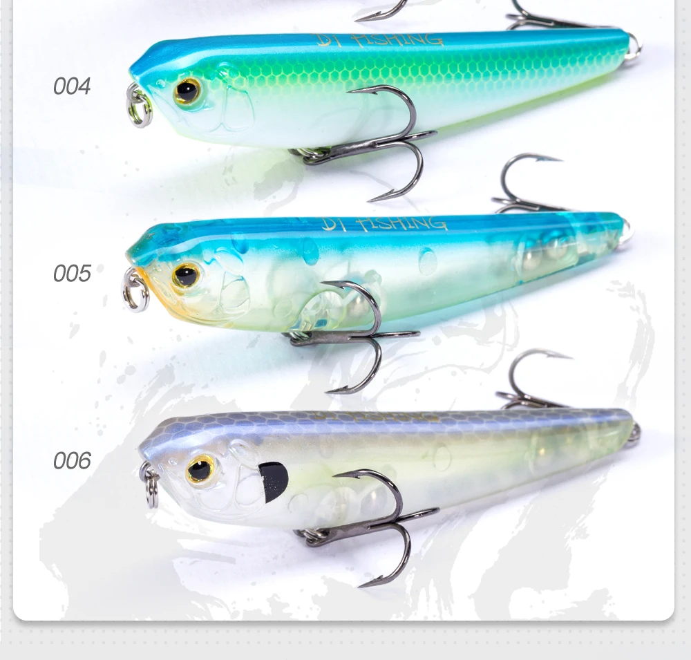 D1 Bleistift Angeln Locken WTD Künstliche Harten Stickbaits 80mm/8,5g Schwimm Salzwasser Angeln Bass Köder DT3003 – Detail 15