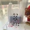 100pcs 0.04mm Thin Fruit Pattern Packaging Bag Blue Cartoon Panda Plastic Handbag Disposable Takeaway Pink Blue Packaging Pocket 5