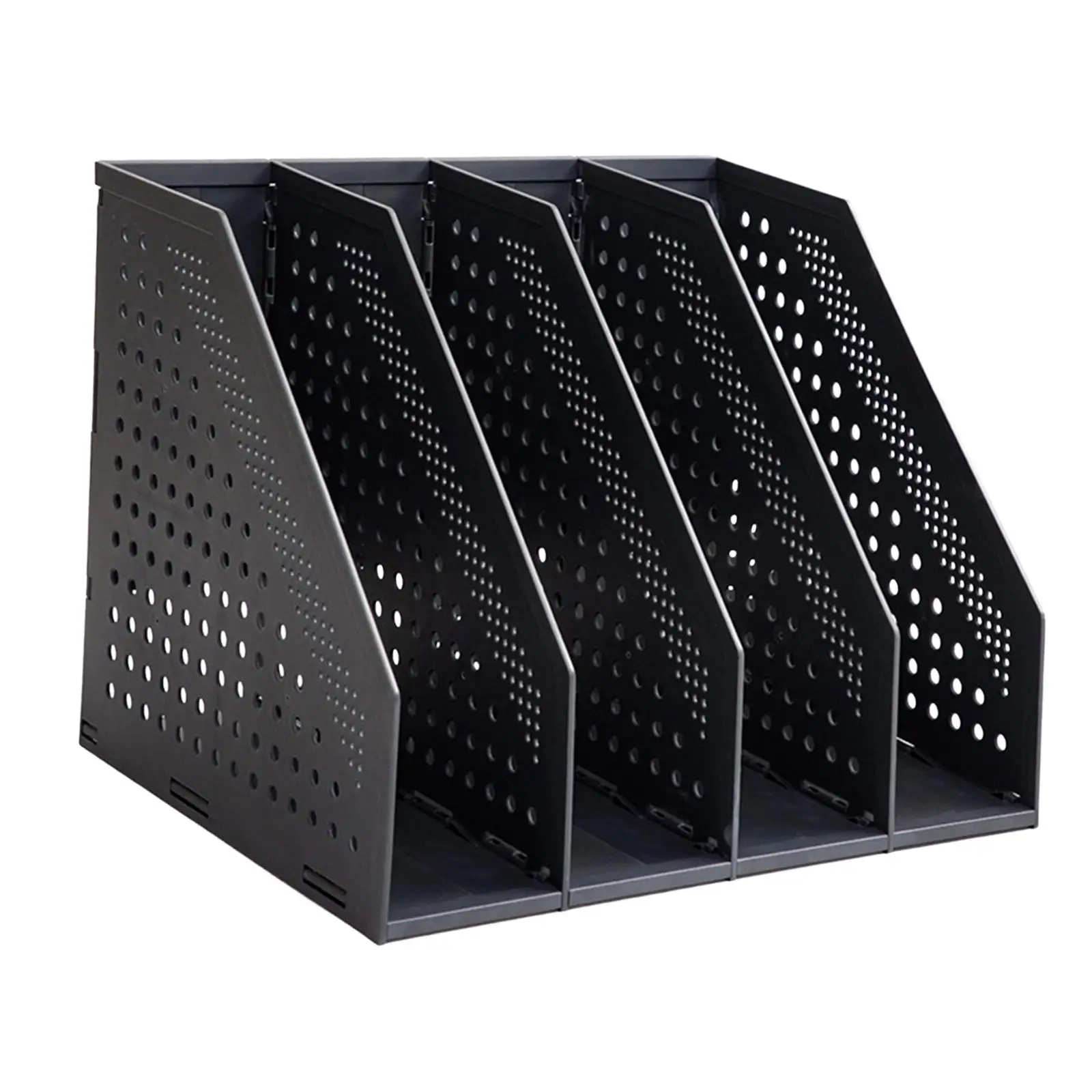 Magazine File Organiser Document Rack Paper Foldable Vertical File Organizer Holder Storage Bookshelf for Desktop school office